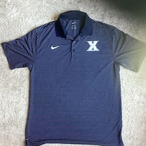Nike Xavier Navy and White Striped Polo